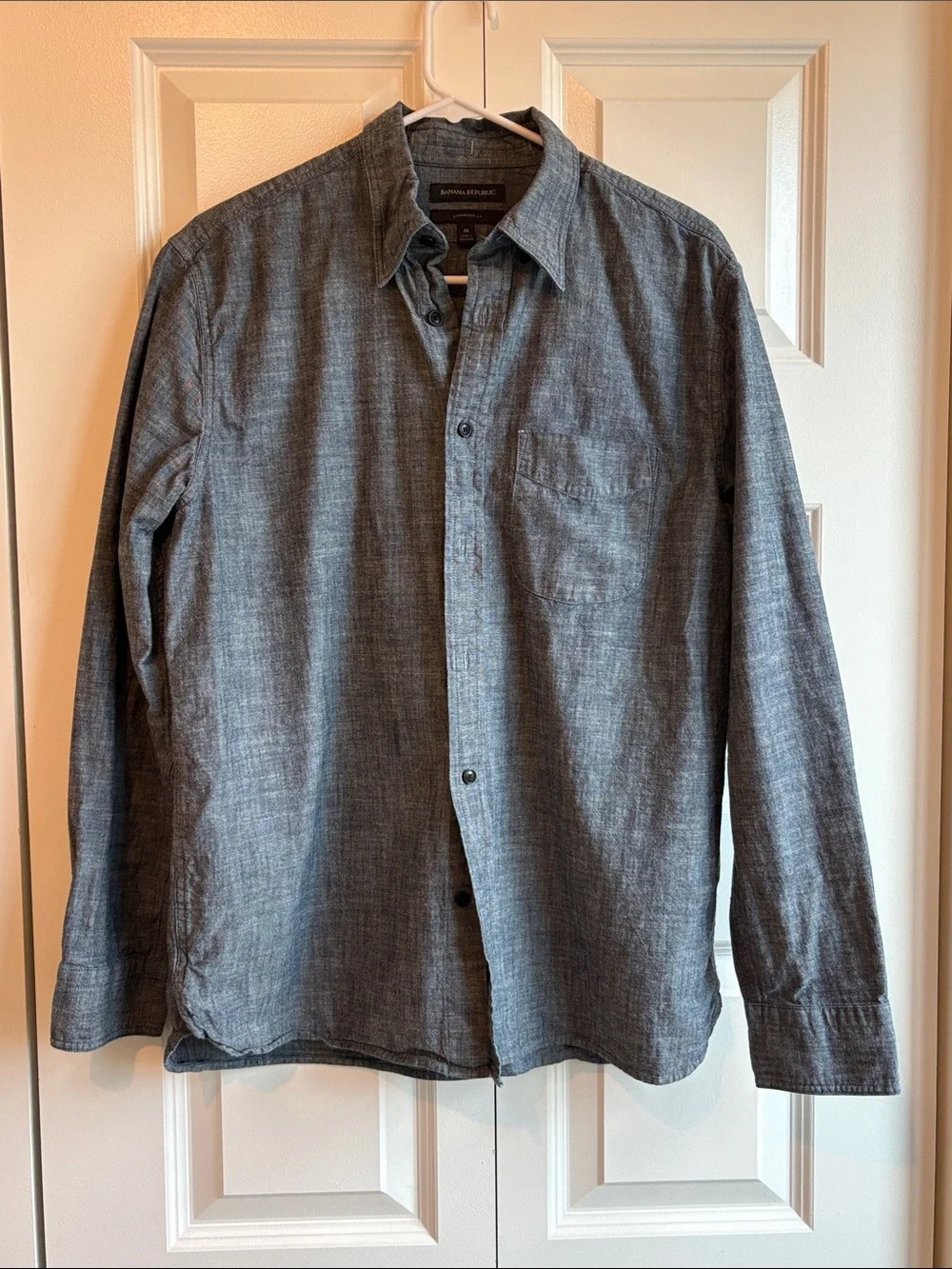 MENS- Size M- Banana Republic Grey Chambray button-down shirt